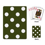 Polka Dots - White on Army Green Playing Cards Single Design