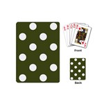 Polka Dots - White on Army Green Playing Cards (Mini)