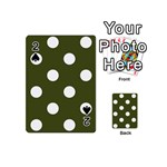Polka Dots - White on Army Green Playing Cards 54 (Mini)