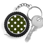Polka Dots - White on Army Green Measuring Tape