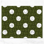 Polka Dots - White on Army Green Jigsaw Puzzle (Rectangular)