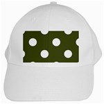 Polka Dots - White on Army Green White Cap