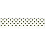 Polka Dots - Army Green on White Flano Scarf (Small)