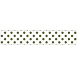 Polka Dots - Army Green on White Flano Scarf (Large)