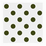 Polka Dots - Army Green on White Medium Glasses Cloth