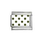 Polka Dots - Army Green on White Italian Charm (9mm)