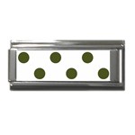 Polka Dots - Army Green on White Superlink Italian Charm (9mm)