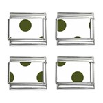 Polka Dots - Army Green on White 9mm Italian Charm (4 pack)