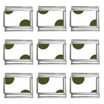 Polka Dots - Army Green on White 9mm Italian Charm (9 pack)