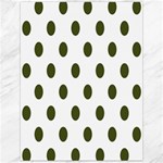 Polka Dots - Army Green on White Canvas 12  x 16 