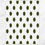 Polka Dots - Army Green on White Canvas 18  x 24 