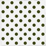 Polka Dots - Army Green on White Canvas 20  x 20 