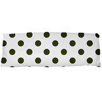 Polka Dots - Army Green on White Body Pillow Case Dakimakura (Two Sides)