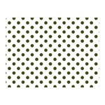 Polka Dots - Army Green on White Double Sided Flano Blanket (Mini)