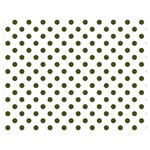 Polka Dots - Army Green on White Double Sided Flano Blanket (Medium)