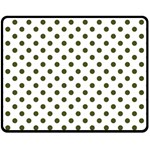 Polka Dots - Army Green on White Fleece Blanket (Medium) (One Side)