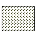 Polka Dots - Army Green on White Double Sided Fleece Blanket (Small) (Two Sides)