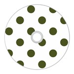 Polka Dots - Army Green on White CD Wall Clock
