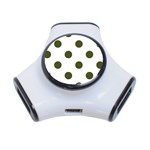 Polka Dots - Army Green on White Portable USB Hub (One Side)
