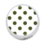 Polka Dots - Army Green on White 4-Port USB Hub (Two Sides)