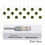 Polka Dots - Army Green on White Memory Card Reader (Stick)