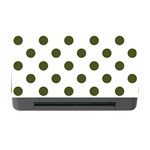 Polka Dots - Army Green on White Memory Card Reader with CF