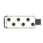 Polka Dots - Army Green on White Portable USB Flash (Two Sides)