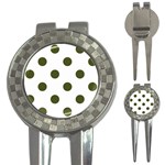 Polka Dots - Army Green on White 3-in-1 Golf Divot