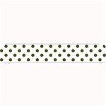 Polka Dots - Army Green on White Small Bar Mat