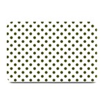 Polka Dots - Army Green on White Plate Mat