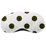 Polka Dots - Army Green on White Sleeping Mask