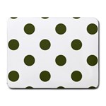 Polka Dots - Army Green on White Small Mousepad