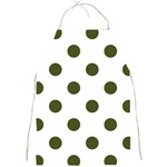 Polka Dots - Army Green on White Full Print Apron