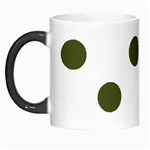 Polka Dots - Army Green on White Morph Mug