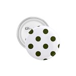 Polka Dots - Army Green on White 1.75  Button