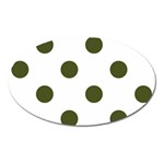 Polka Dots - Army Green on White Magnet (Oval)