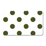 Polka Dots - Army Green on White Magnet (Rectangular)