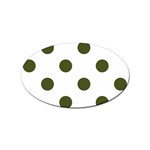 Polka Dots - Army Green on White Sticker (Oval)