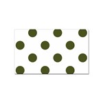 Polka Dots - Army Green on White Sticker (Rectangular)
