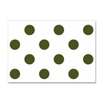 Polka Dots - Army Green on White Sticker A4 (100 pack)