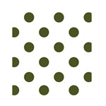 Polka Dots - Army Green on White Greeting Card 4.5  x 6 