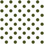 Polka Dots - Army Green on White ScrapBook Page 8  x 8 