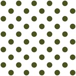 Polka Dots - Army Green on White ScrapBook Page 12  x 12 