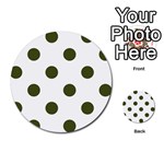 Polka Dots - Army Green on White Multi-purpose Cards (Round)