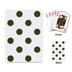 Polka Dots - Army Green on White Playing Cards Single Design