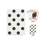 Polka Dots - Army Green on White Playing Cards (Mini)