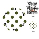 Polka Dots - Army Green on White Playing Cards 54 (Round)
