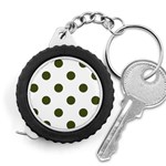 Polka Dots - Army Green on White Measuring Tape