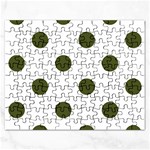 Polka Dots - Army Green on White Jigsaw Puzzle (Rectangular)