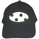 Polka Dots - Army Green on White Black Cap